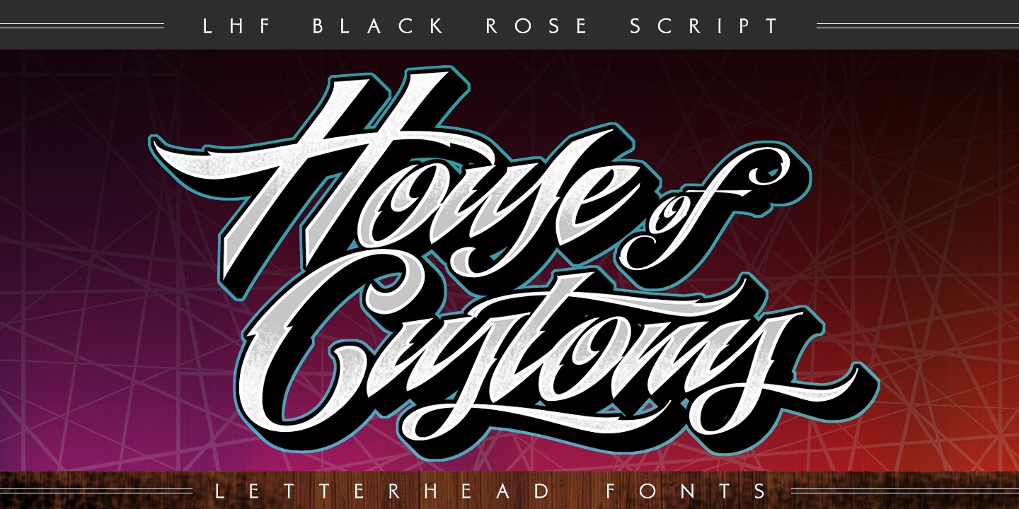 Ejemplo de fuente LHF Black Rose Script Script Shadow